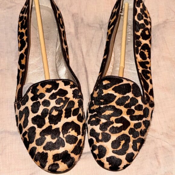 *NWT* Coach / Venetian Mohair Leopard Print Flats / Black, Tan / 7M - Picture 1 of 5